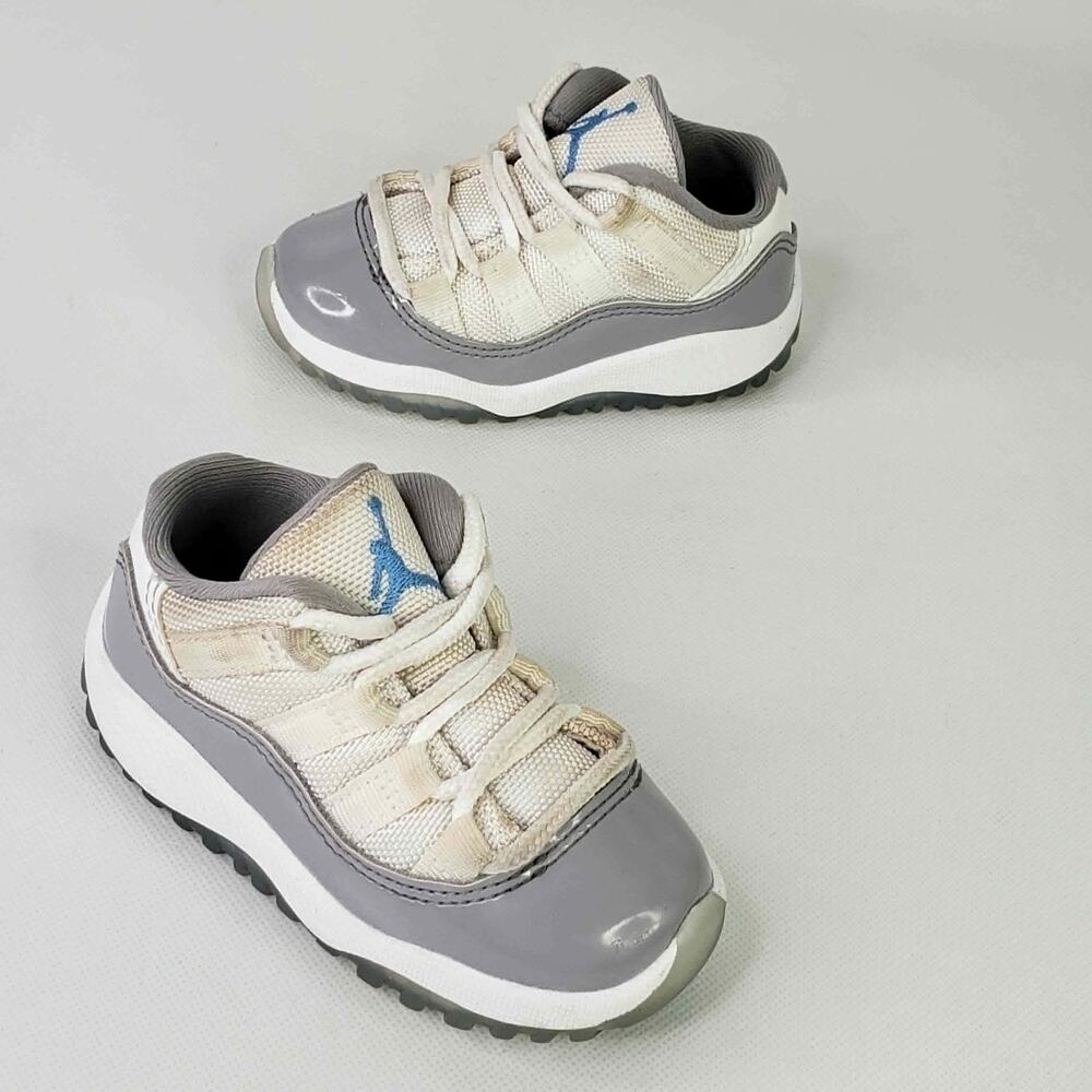 Air Jordan 11 Retro Low Cement Gray White Size 6C Sneakers Toddler Leather